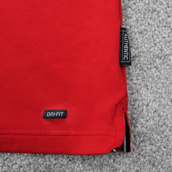 Nike Ohio State Buckeyes Polo Shirt Mens 2XL XXL Red Dri-Fit Pearl Snap S/S - Picture 5 of 16